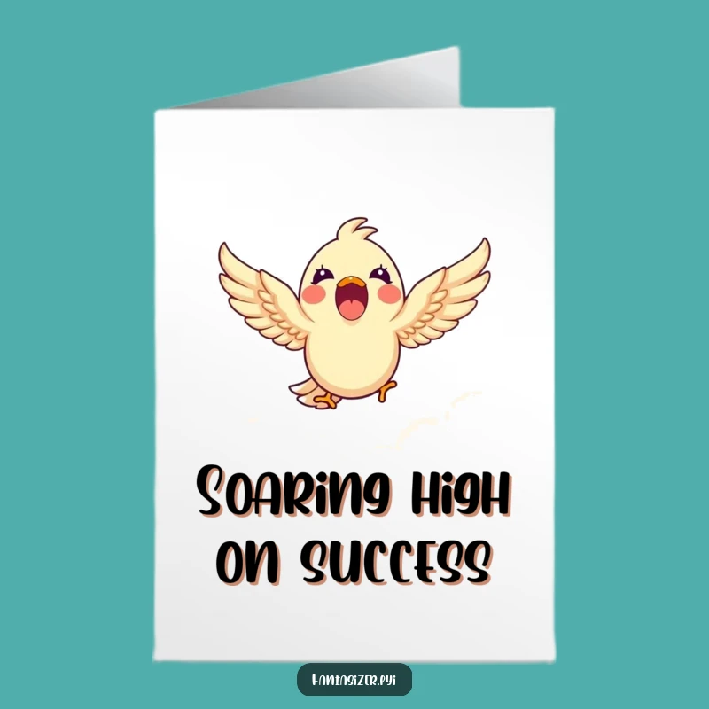 Free Printable Congrats Card: Bird's Cloud Flight - Funny Downloadable Celebration