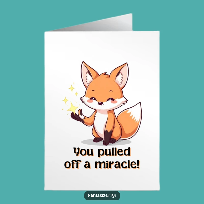 Sparkling Fox Congrats Card Free Printable: Magical Achievement, Downloadable, Print at Home