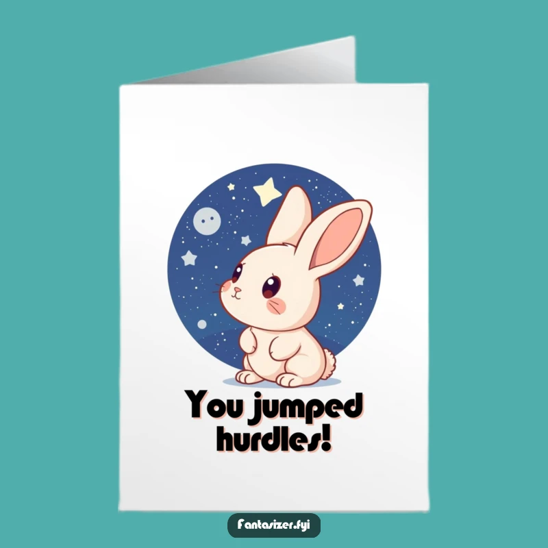 Free Printable Congrats Card: Rabbit's Starry Accomplishment!
