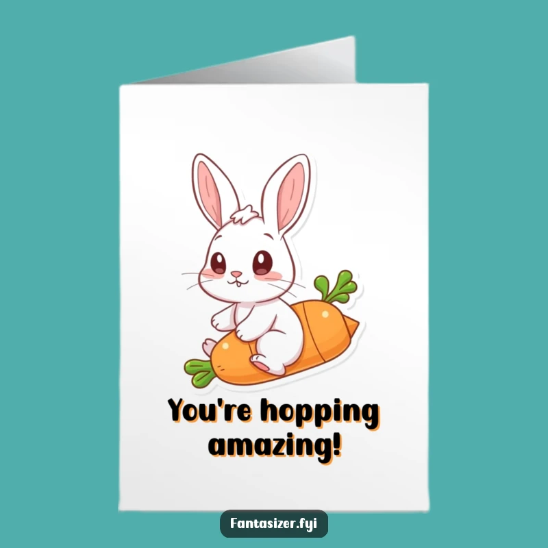 Free Printable Congrats Card: Rabbit's Carrot Flight to Success Downloadable