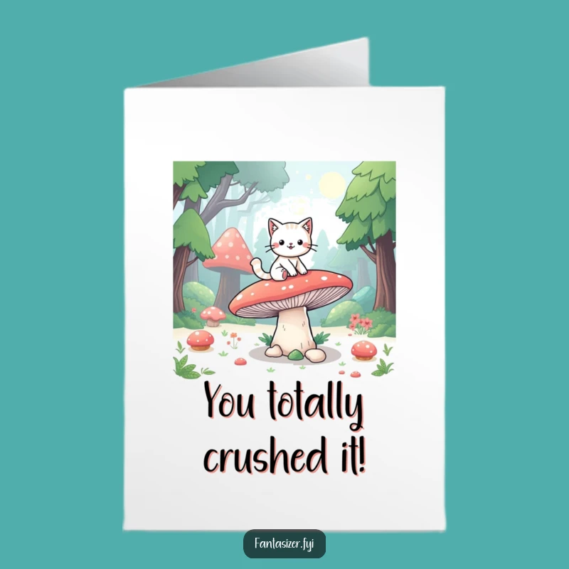 Fantasy Cat Congrats Card Free Printable: Adventure Awaits, Downloadable, Print at Home
