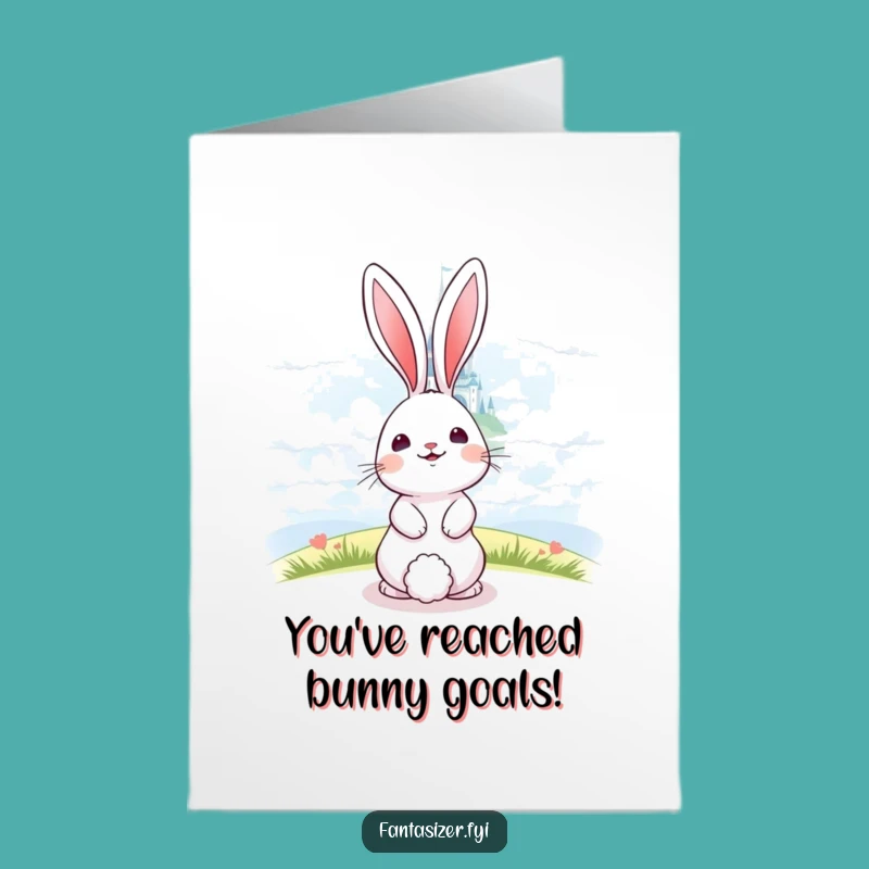 Free Printable Bunny Congrats Card: Castle Dreams Downloadable Congratulations