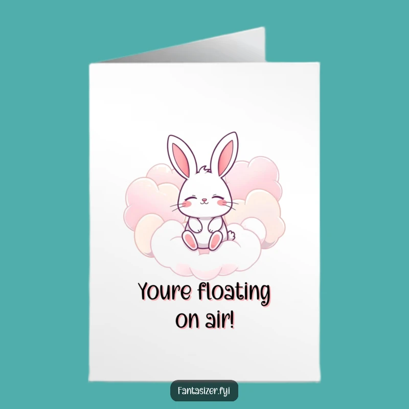 Free Printable Funny Bunny Card: Cloud Dreams - Congratulations Downloadable Gift