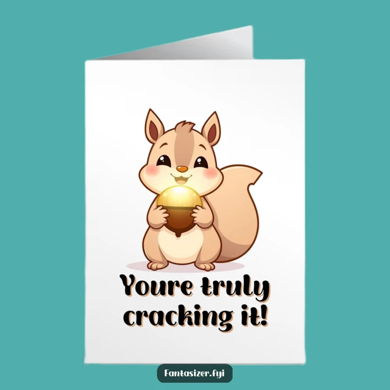 Free Printable Congrats Card: Squirrel's Magic Wish, Celebrate Success, Cute Downloadable