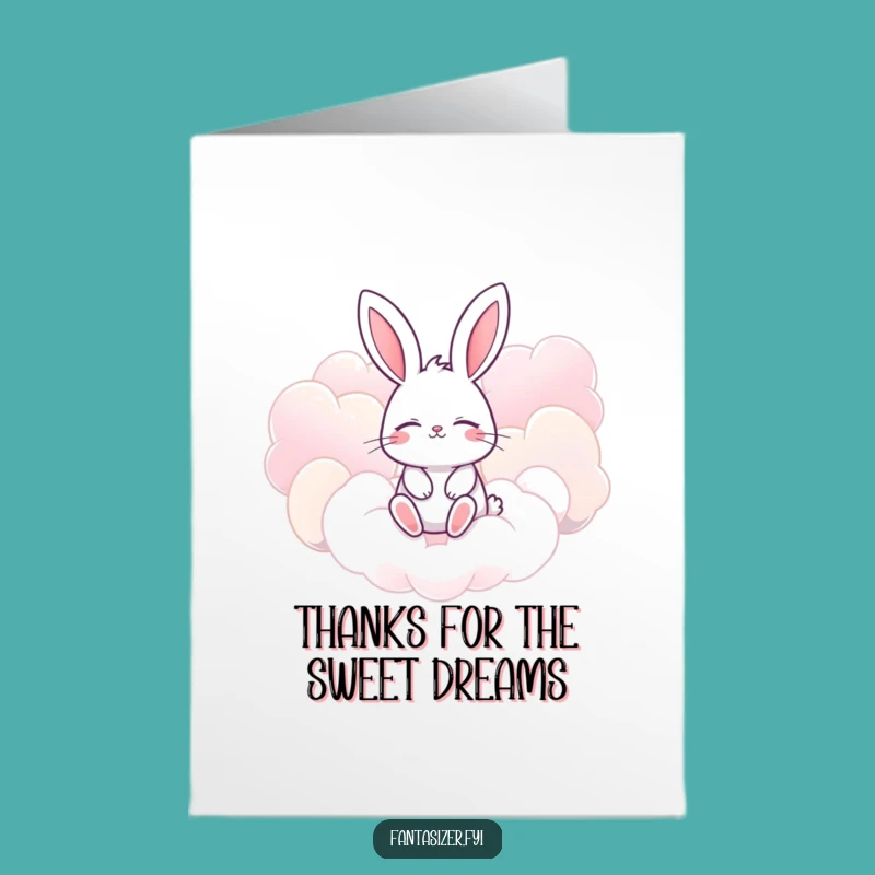Free Printable Funny Bunny Card: Thank You Cloudscape - Downloadable Gift
