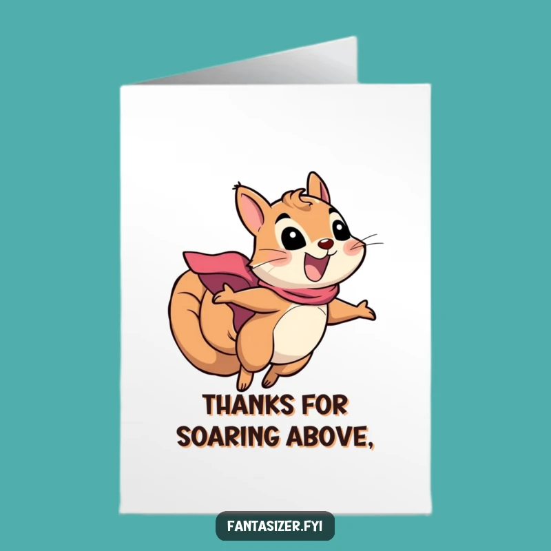 Free Printable Squirrel Thank You Card: Funny Heroic Downloadable Gift for Superstars