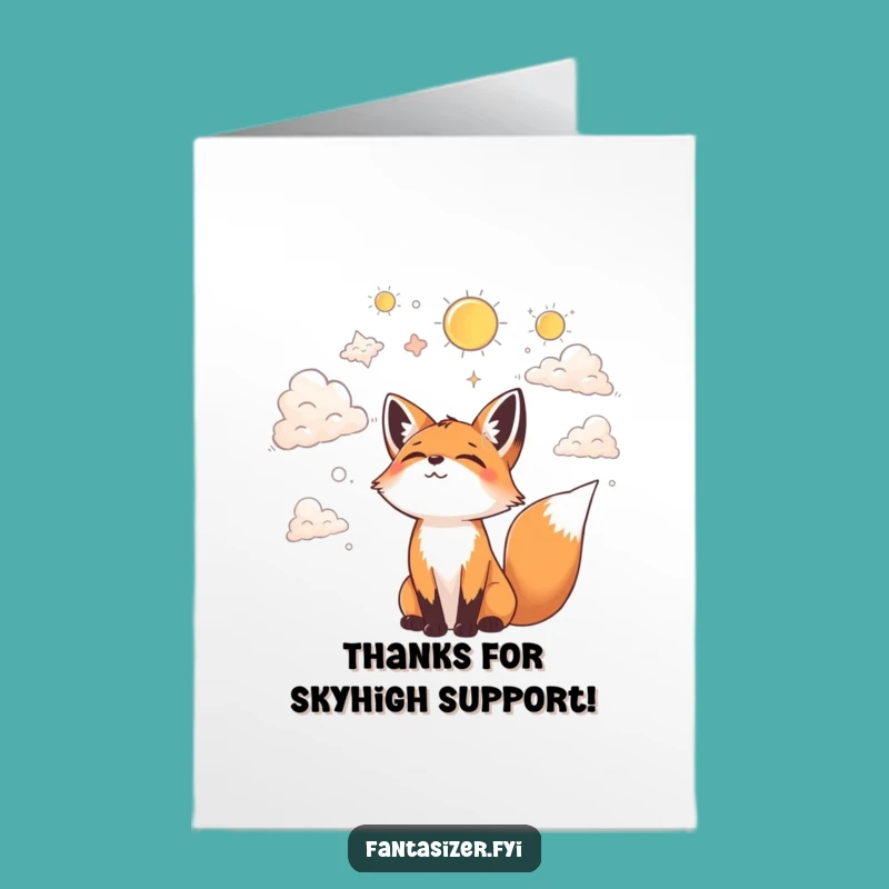 Free Printable Thank You Card: Fox Cloud Gazing - Funny Downloadable Gift!
