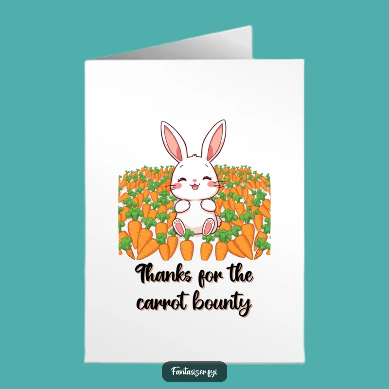 Free Printable Thank You Card: Grateful Rabbit's Carrots - Funny Downloadable Gift