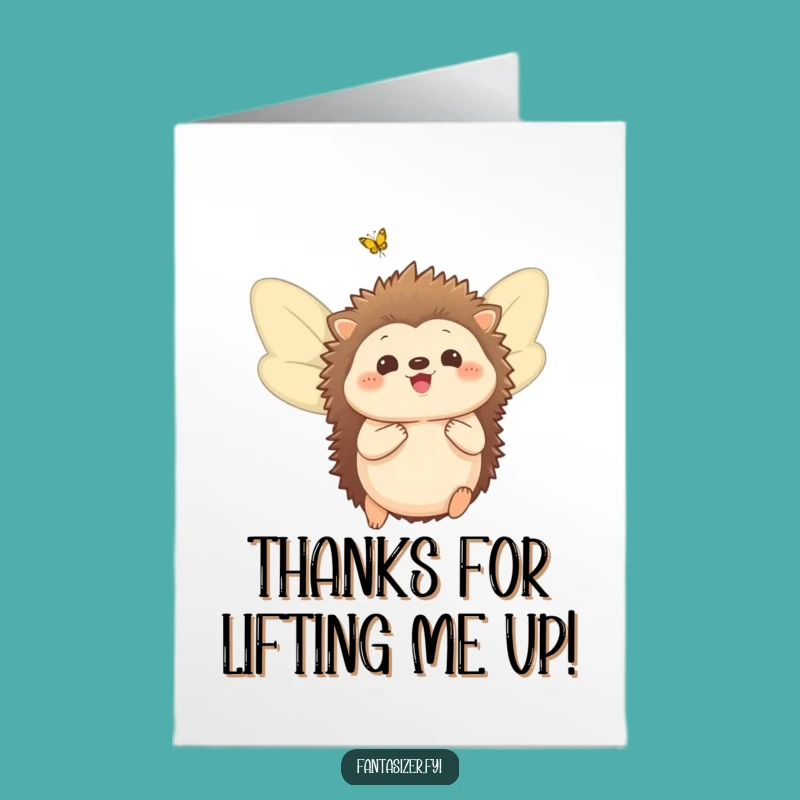 Free Printable Thank You Card: Hedgehog Flying Dreams - Funny Downloadable Gift!