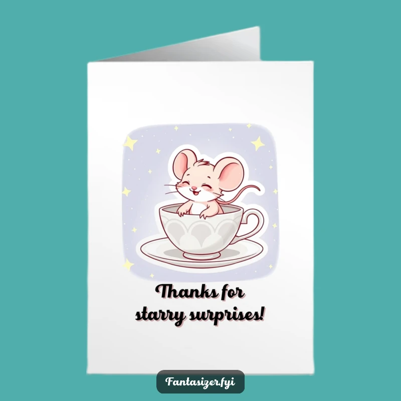 Free Printable Thank You Card: Mouse Teacup Pilot - Funny Downloadable Gift