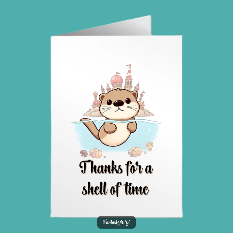 Free Printable Thank You Card: Otter's Shell City Gratitude, Ambitious Thanks, Cute Downloadable