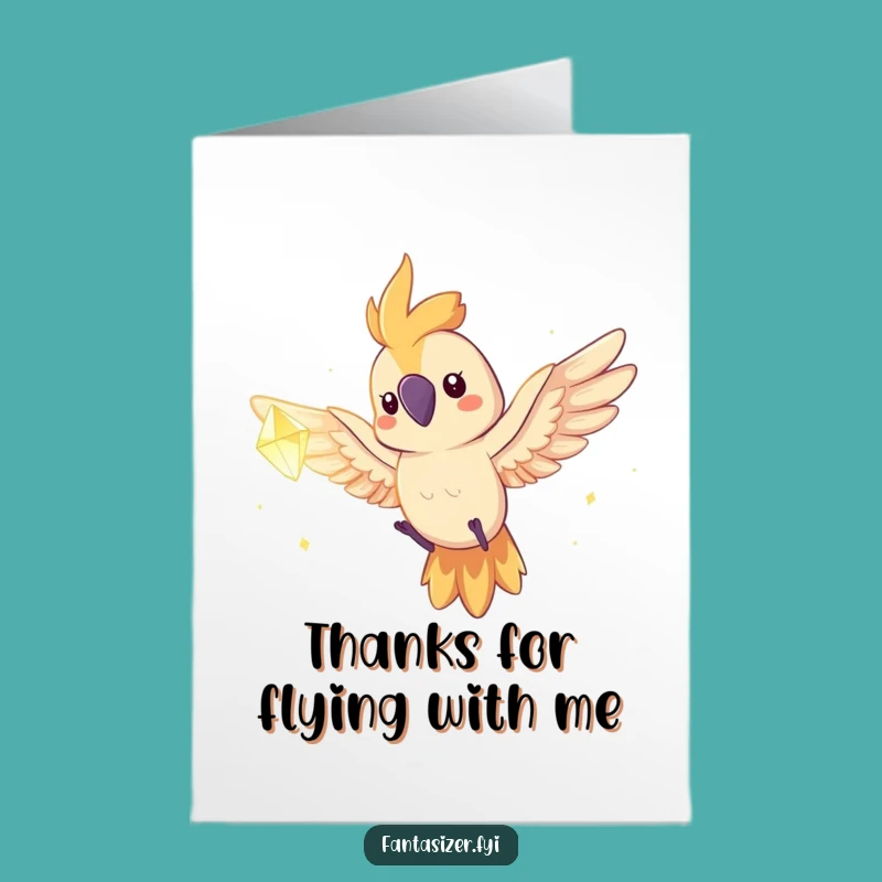Free Printable Thank You Card: Parrot's Dreamy Thanks, Downloadable Flying Gift