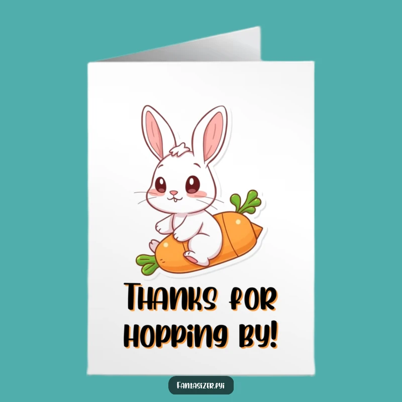 Free Printable Thank You Card: Rabbit's Carrot Ride Appreciation Downloadable Gift