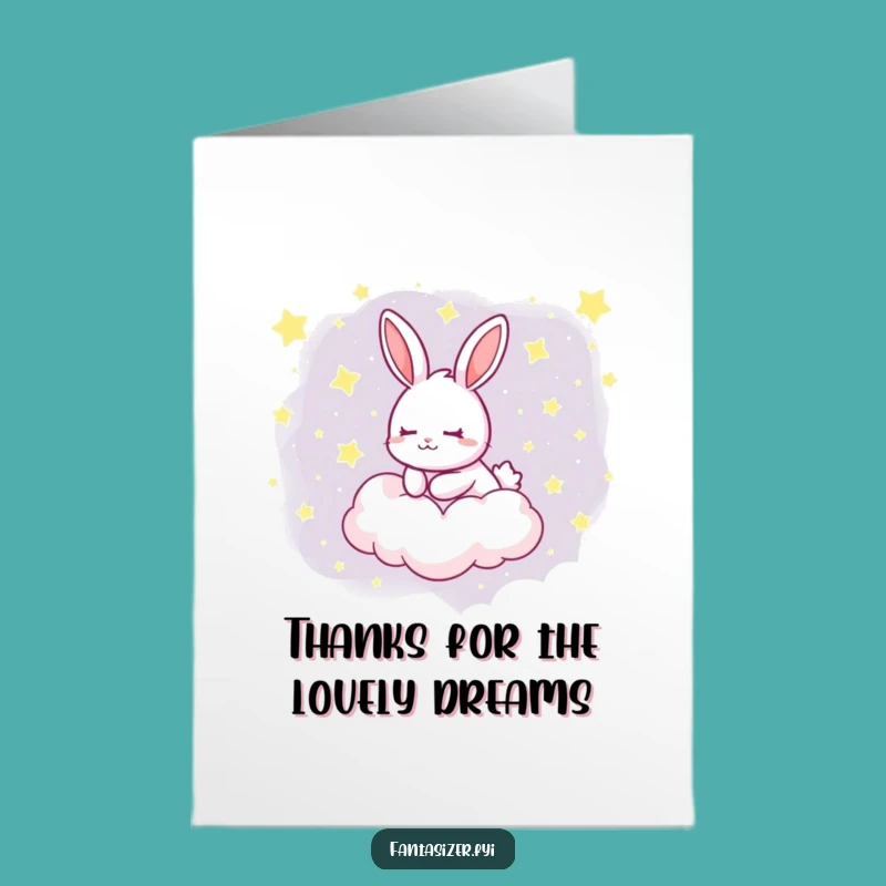Thank You Rabbit Card Free Printable: Dreamy Thanks, Downloadable, Print at Home Gift