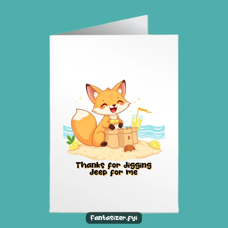 Free Printable Fox Thank You Card - Giggling & Grateful Downloadable Note