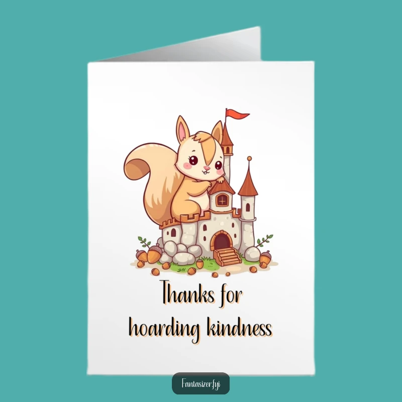 Thank You Squirrel Card Free Printable: Acorn Thanks, Downloadable, Print at Home Gift