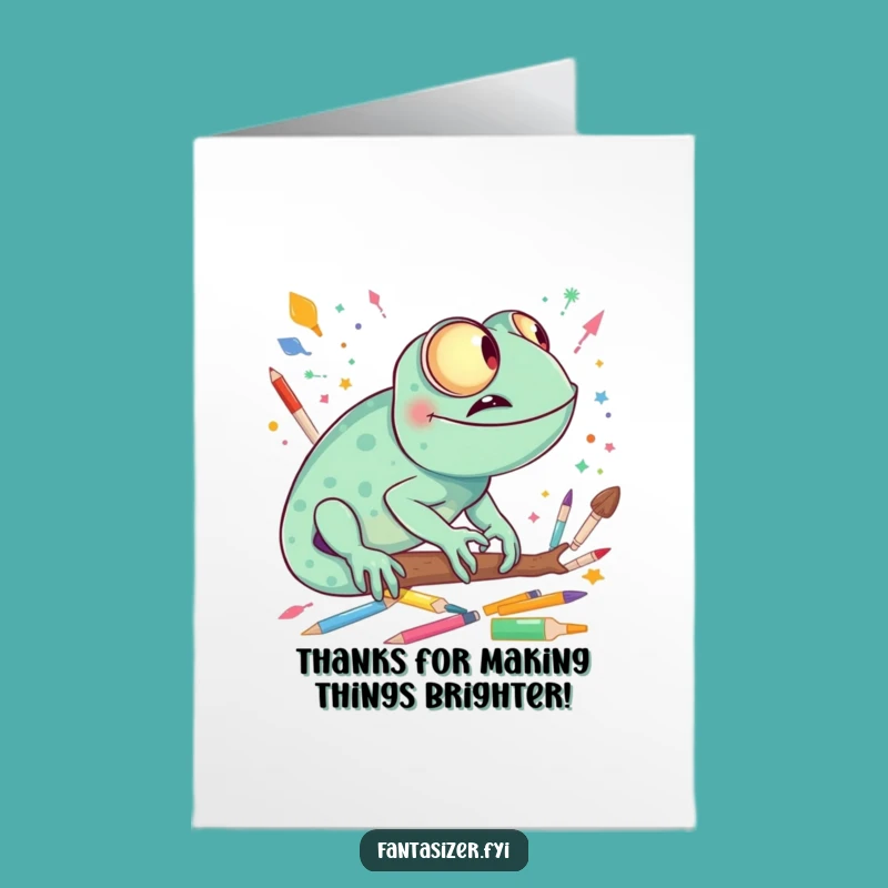 Free Printable Chameleon Thank You Card: Art Dreams Thank You Gift
