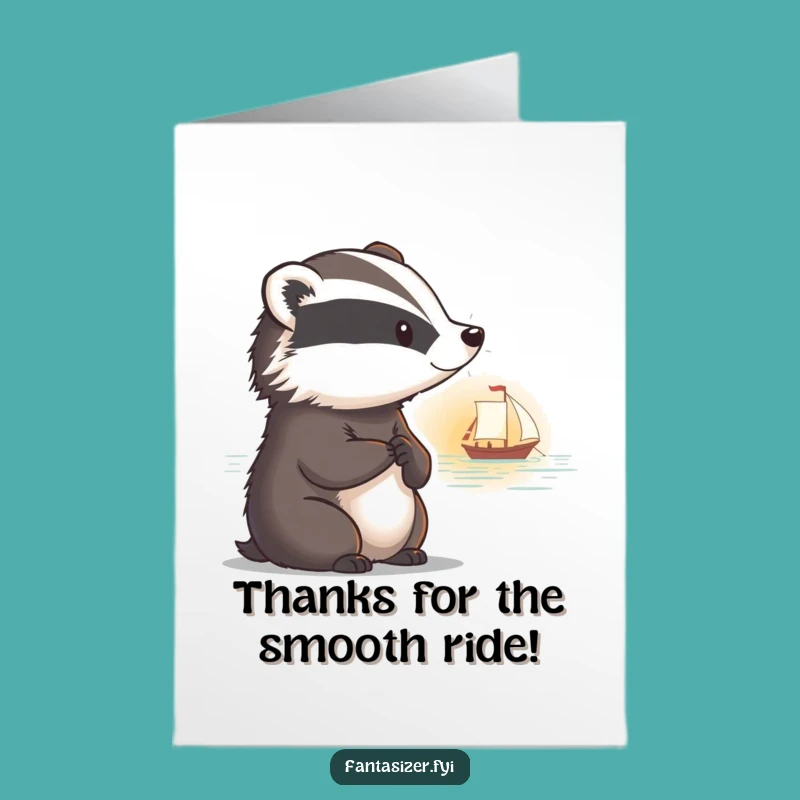 Free Printable Thank You Card: Badger Sunset - Peaceful Downloadable Gift