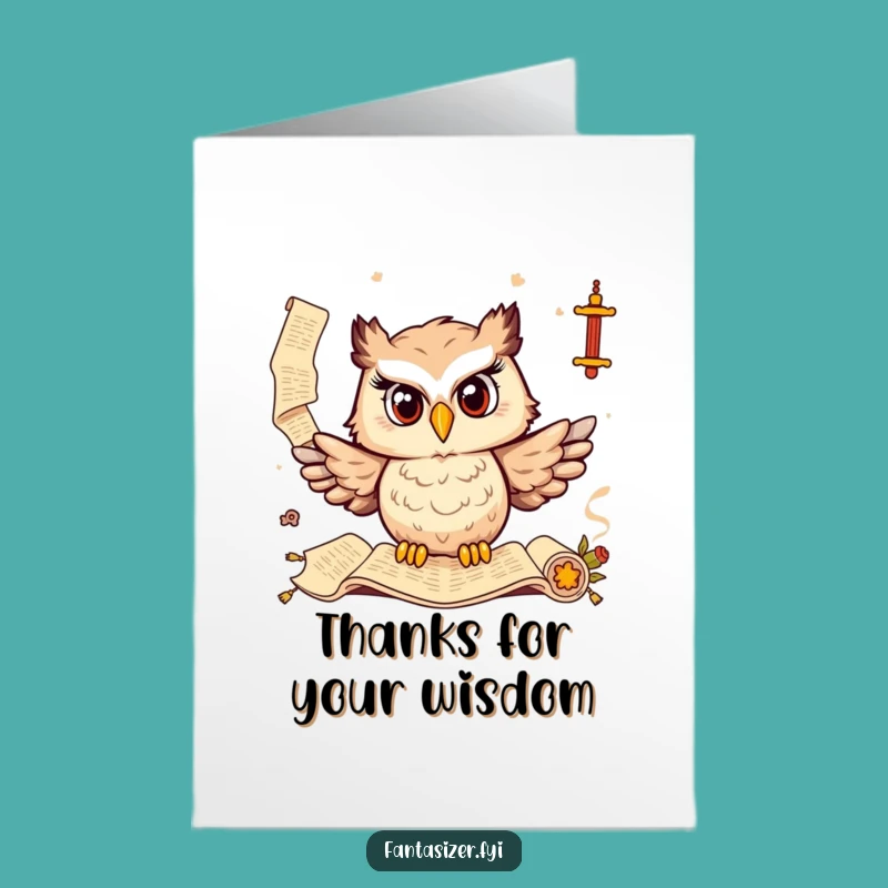 Free Printable Wise Owl Thank You Card - Funny Downloadable Gift