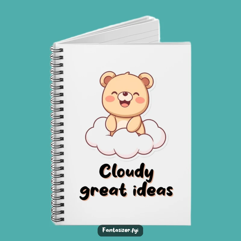Funny Bear Cloud Rider Notebook: Jot Down Happy Thoughts, Perfect Creative Gift