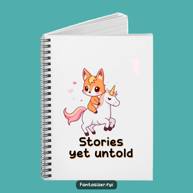 Funny Fox Riding Unicorn Notebook: Dream Big, Humorous Gift