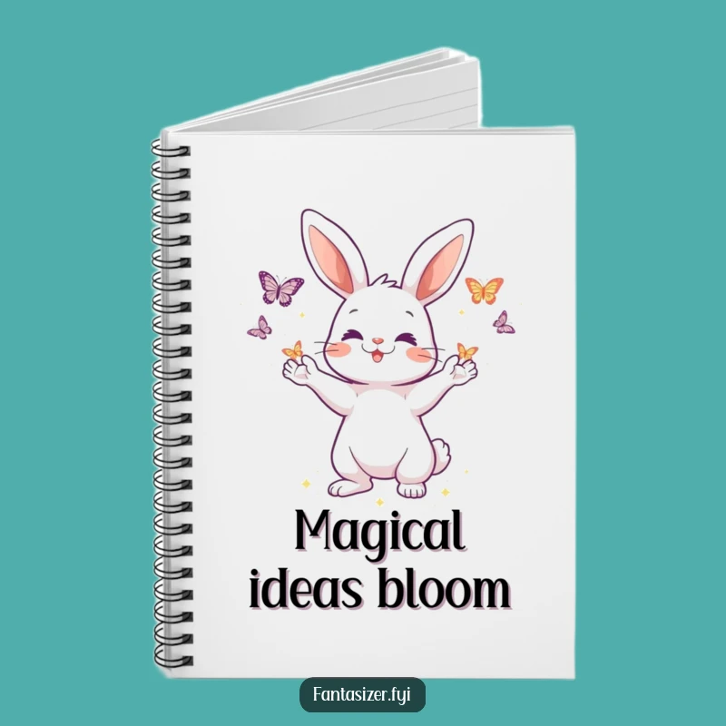Funny Rabbit Magic Journal: Lined Notebook for Dreamers, Featuring a Butterfly Conjurer, Perfect Gift
