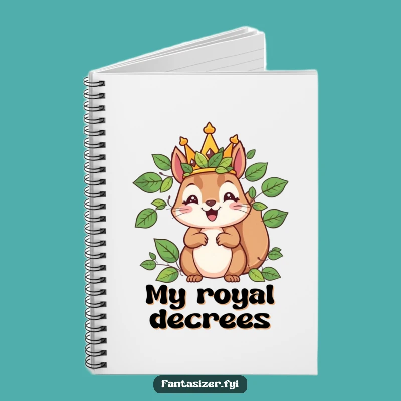 Funny Squirrel King Notebook: Jot Down Royal Decrees!
