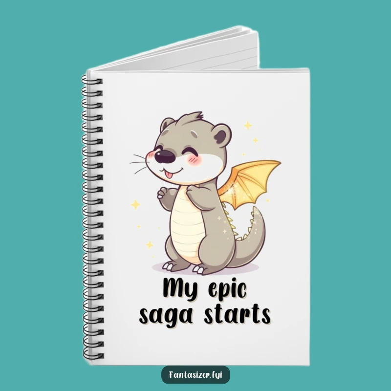 Funny Otter Dragon Notebook: Shimmering Transformation Journal, Fantasy Notes Gift