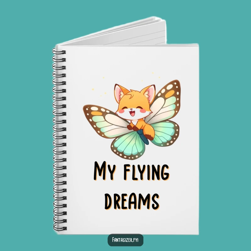 Funny Fox Cub Butterfly Notebook: Dream Journal, Creative & Humorous Gift