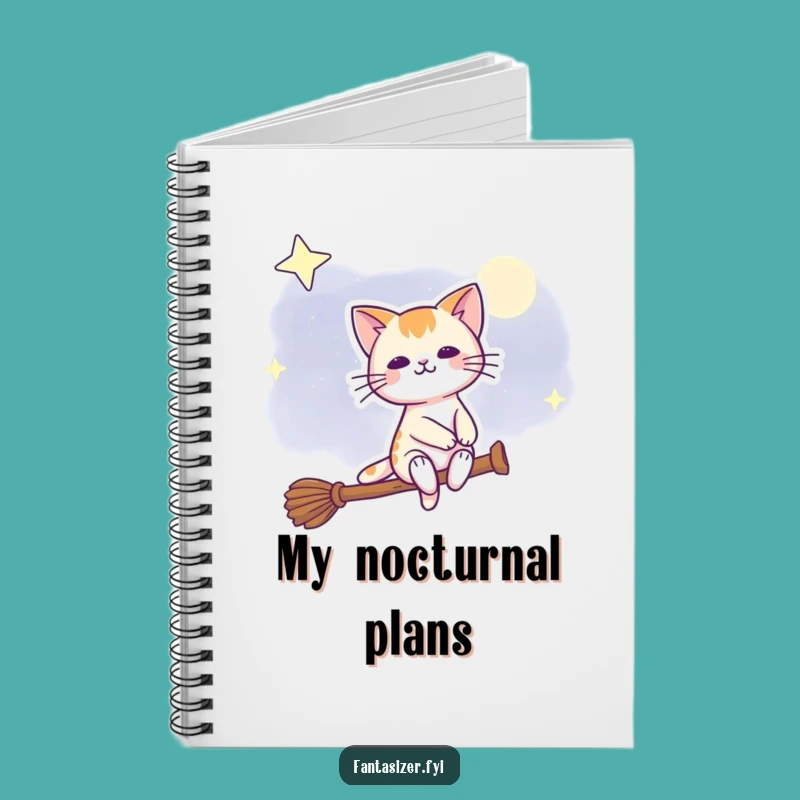 Funny Night Sky Cat Notebook - Jot Down Magical Ideas, Hilarious Journal