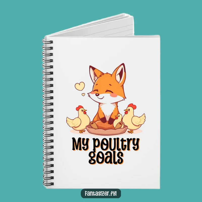 Funny Fox Notebook: Daydreaming of Chickens, Journal Gift
