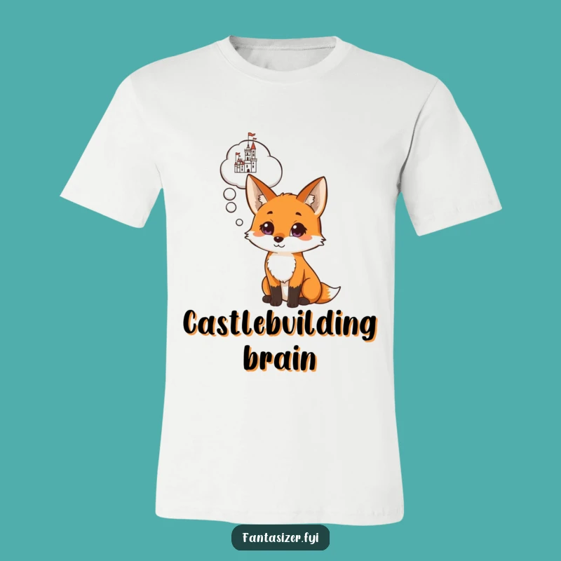 Funny Fox Castle Dreams T-Shirt: Wear Your Imagination on Your Sleeve, Hilarious Style