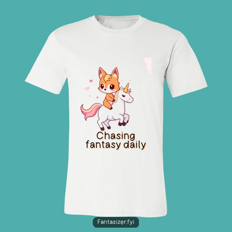 Funny Fox Riding Unicorn T-Shirt: Fantasy Humor, Epic Gift