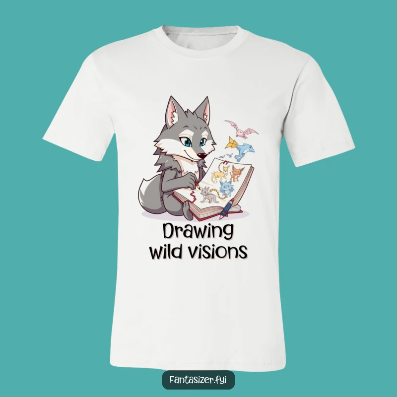Funny Wolf's Fantasy Sketch T-Shirt - Unique & Hilarious Artist Gift