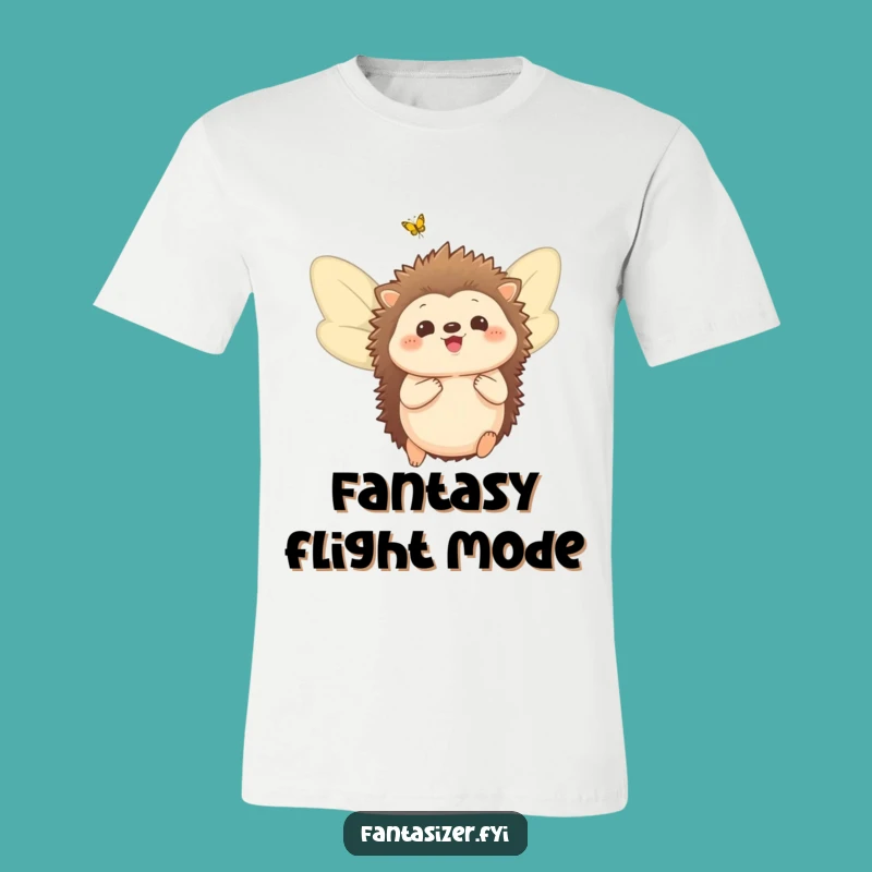 Funny Hedgehog Wings T-Shirt: Delighted Dreamer, Butterfly Flight Tee
