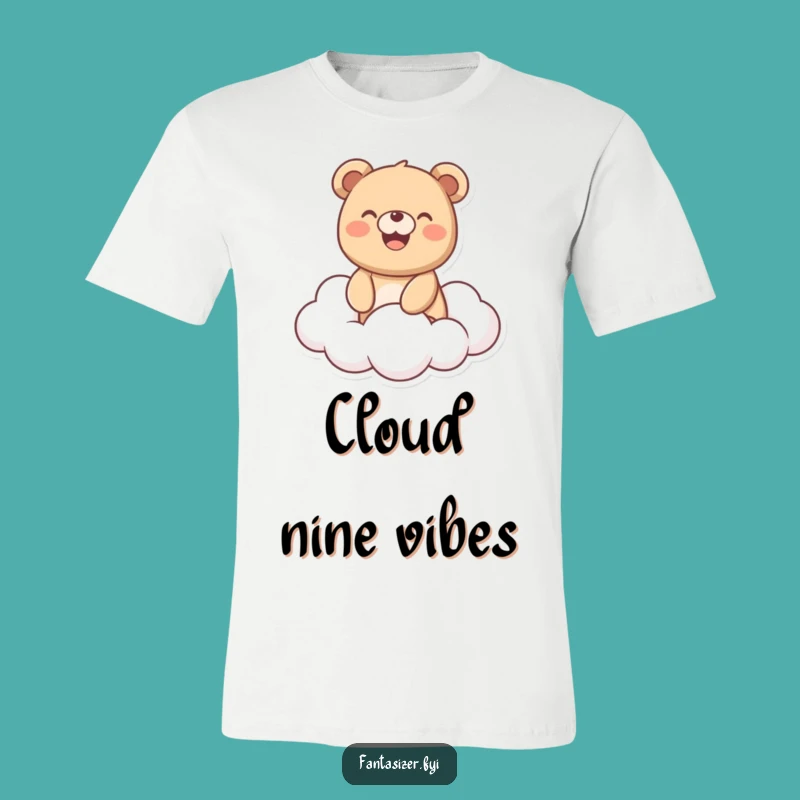 Funny Bear Cloud Rider T-Shirt: Joyful Sky Adventure, Hilarious Graphic Tee Gift