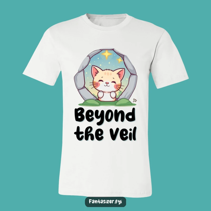 Funny Cat's Cosmic Peek T-Shirt - Unique Fantasy Gift for Explorers