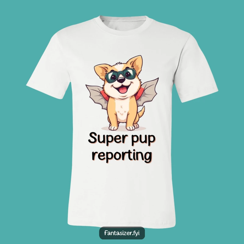 Funny Dog Flying T-Shirt: Goofy Grin Superhero Pup Tee!
