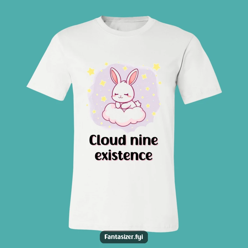 Funny Dream Rabbit Cloud T-Shirt: Whimsical Starry Comfort Gift Tee