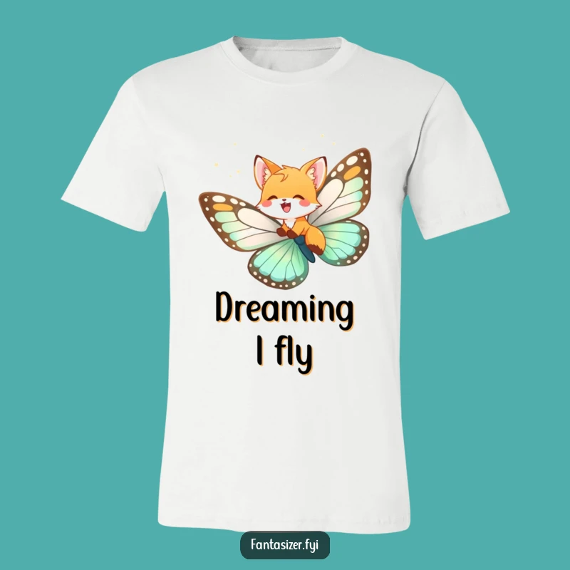 Funny Fox Cub Butterfly T-Shirt: Dreamy Flight, Hilarious Adventure Gift