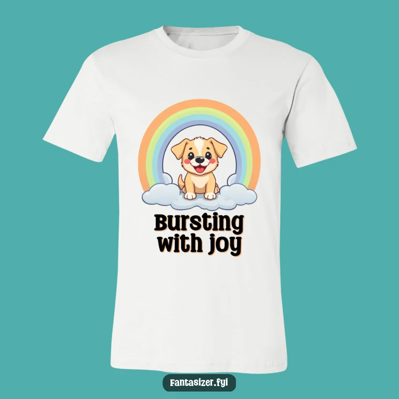Funny Puppy Rainbow T-Shirt: Cheerful Portal Entry, Unique Funny Gift for Kids