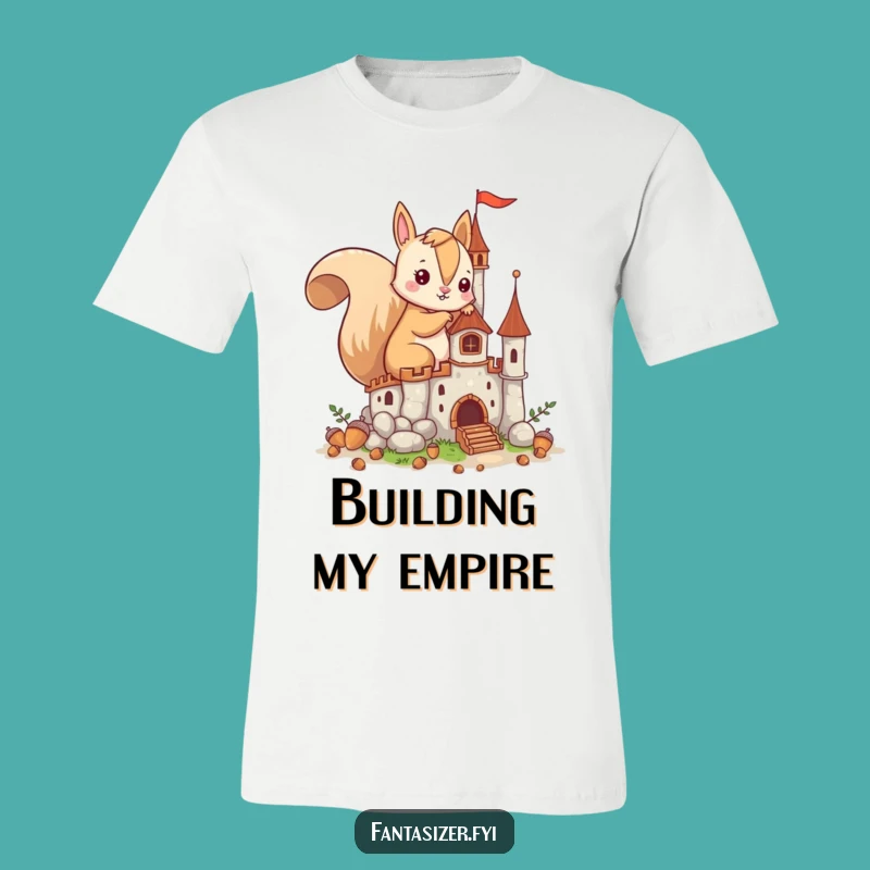 Funny Squirrel Castle Builder T-Shirt: Imaginative Acorn Art Gift Tee