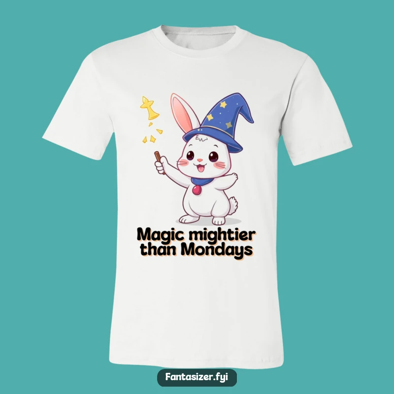 Funny Wizard Rabbit T-Shirt: Spell Casting Bunny Humor Tee Gift
