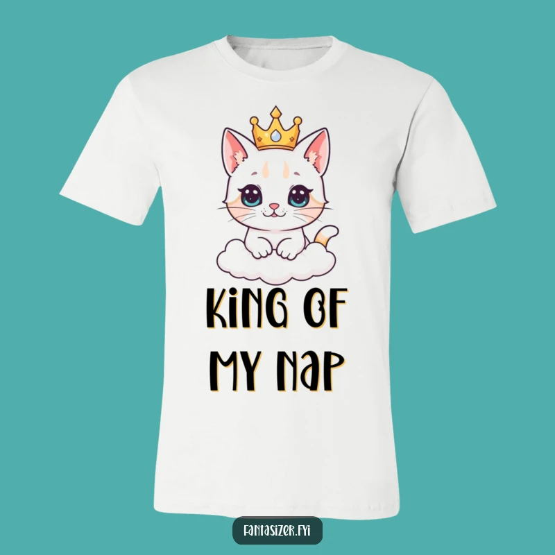 Funny Cat King T-Shirt: Cloud Kingdom Fantasy Tee, Royal Feline Gift