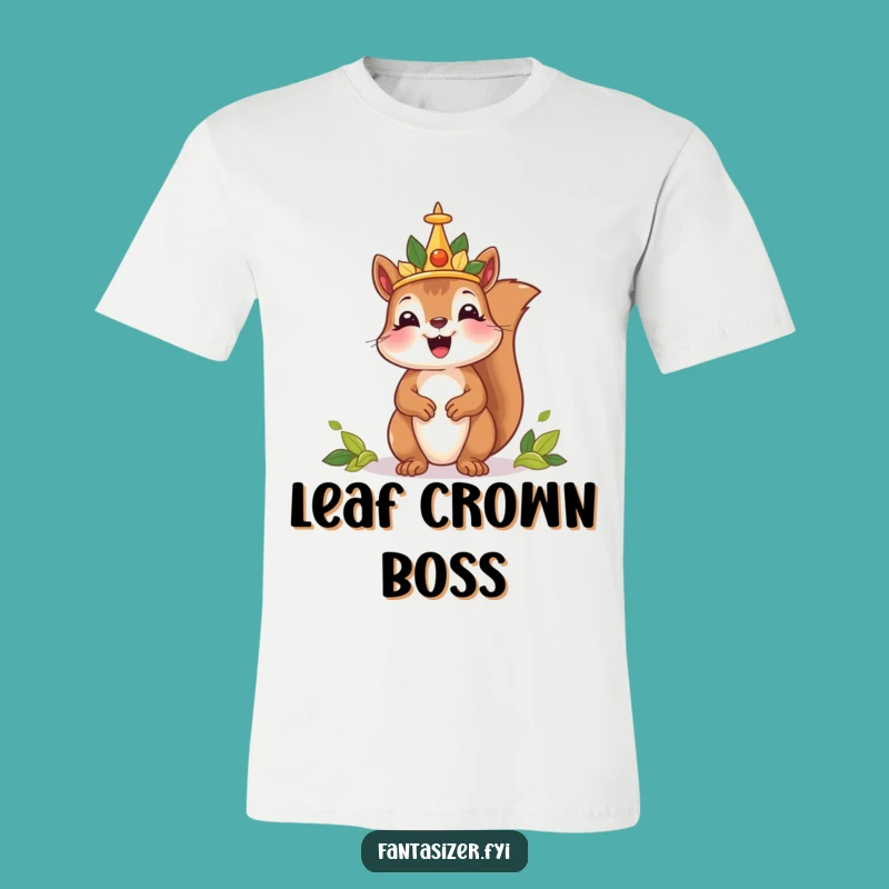 Funny Squirrel King T-Shirt: Rule Your Realm in Humorous Leaf Crown Style