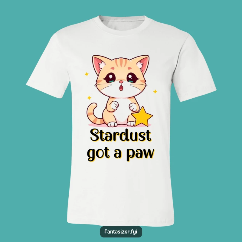 Funny Surprised Cat Star T-Shirt: Cosmic Surprise Tee Gift