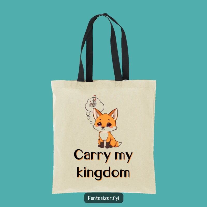 Funny Fox Castle Dream Tote Bag: Carry Your Ambitions with This Humorous Accessory