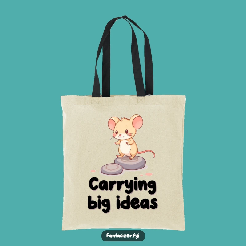 Funny Mouse Thought Tote Bag: Brainy Carry-all, Perfect Funny Gift for Students
