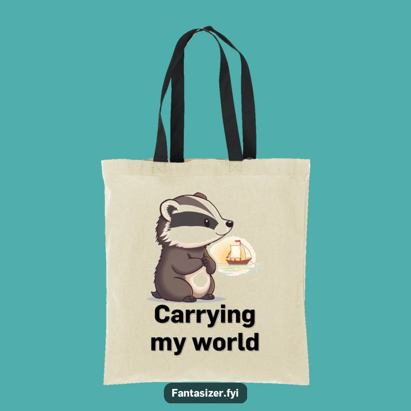 Funny Badger Sunset Tote Bag: Carry Your Calm Hilariously!