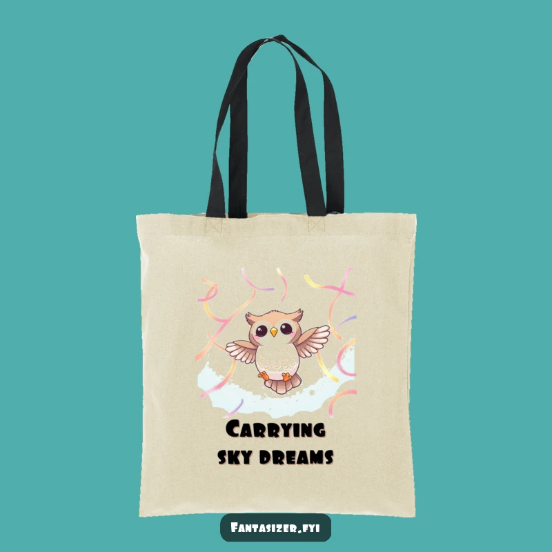 Funny Owl Ribbon Tote Bag: Carry Your Essentials with Ethereal Style and Humor